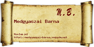 Medgyaszai Barna névjegykártya