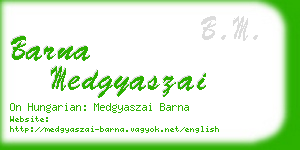 barna medgyaszai business card